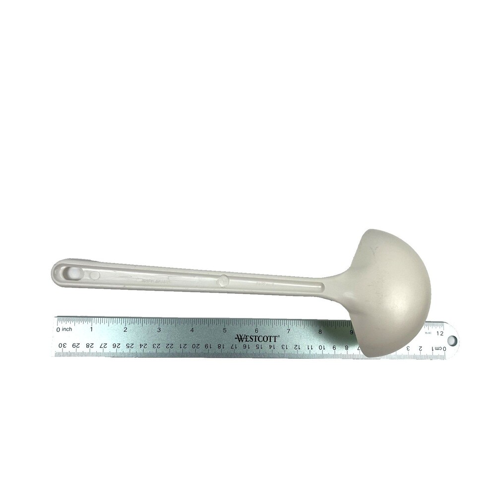 Vintage Pyrex Accessories Ladle 2109-1 White Plastic Soup Spoon 11" MADE IN USA - Picture 3 of 4
